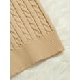 thumbnail image 4 of Hotian Women Cable Knit Sweater Vest V Neck Pullover Khaki M, 4 of 6