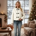 thumbnail image 2 of Women's Stylish Clasp Front Jacket, Long Sleeve Round Neck Short Outerwear with Welt Pockets, 2 of 4