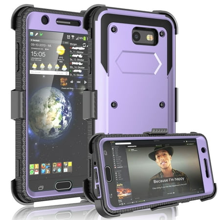 Galaxy J7 Sky Pro Case,Galaxy J7 Sky Pro Holster Belt,Galaxy J7 Sky Pro Clip,Tekcoo [TShell] [Built-in Screen] Locking Secure Swivel Belt Kickstand Phone Cover For Samsung Galaxy J7 Sky Pro