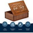 thumbnail image 2 of RoyalHouse Premium Wood (Hard MDF) Tea Storage Box Organizer (Brown), Eco-Friendly Multi-Functional Decorative Box, 9 Compartments For Assorted Variety Of Tea Bags and Small Items, 2 of 6