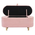 thumbnail image 6 of Elegant Storage Ottoman, End of Bed Upholstered Sherpa Fabric Storage Bench with Wood Legs, Storage Bench for Bedroom, Living Room, Entryway, 6 of 9