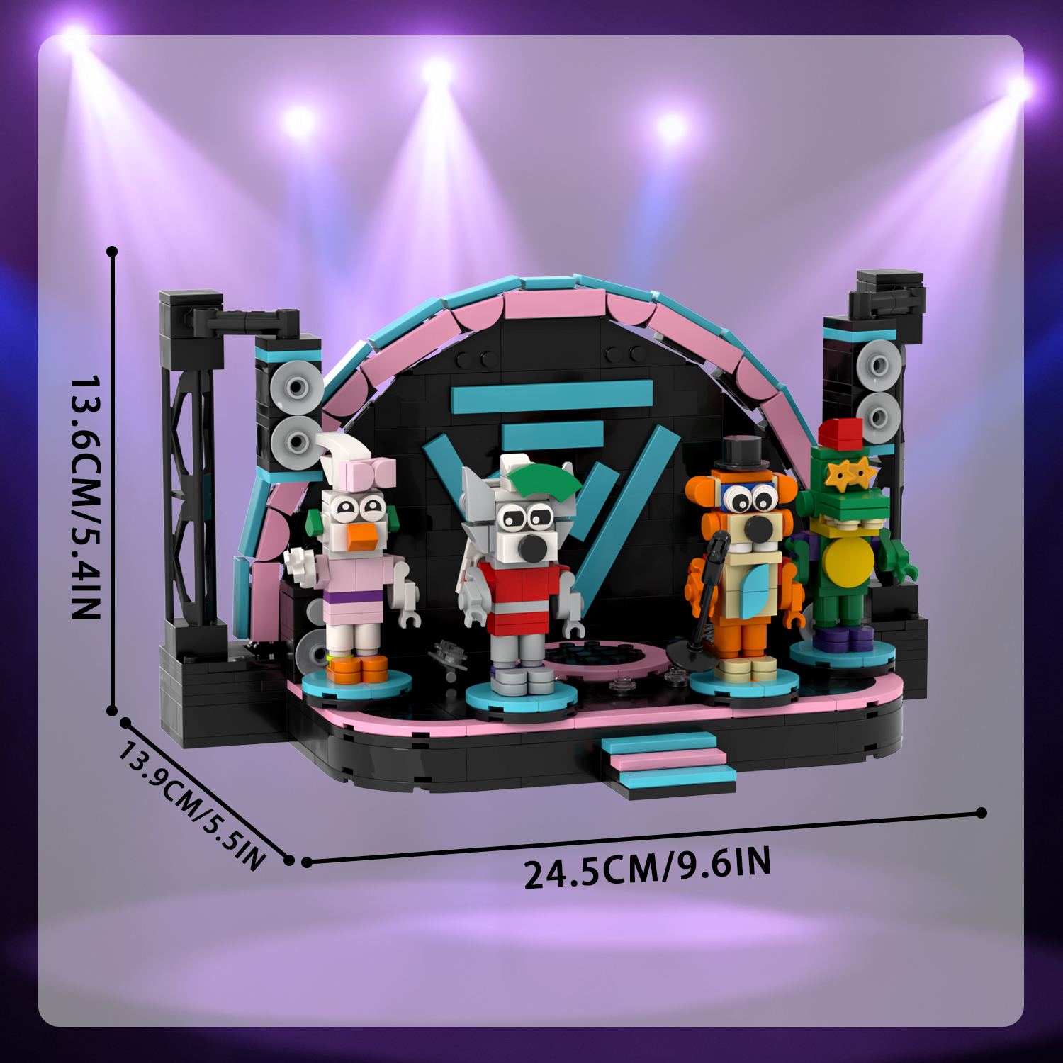 MOOXI Five Nights Stage Building Blocks Toys,FNAF Classic Horror Game Building Set,Halloween Birthday Gifts for Boys and Girls(571pcs)