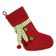 thumbnail image 2 of Knitted Christmas Stocking with Scarf Red Green White Hanging Stockings Classic Xmas Hanging Decorations for Christmas Party Home Fireplace Decor Family Friend Gift, 2 of 5