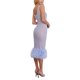 thumbnail image 4 of VISgogo Vestido de Noche para Mujer, Sin Mangas, con Lentejuelas, Recortado Esponjoso, Cuello Cuadrado, Vestido Ajustado, Trajes de Fiesta Largos de Corte Bajo para Damas VISgogo  moda, 4 of 6