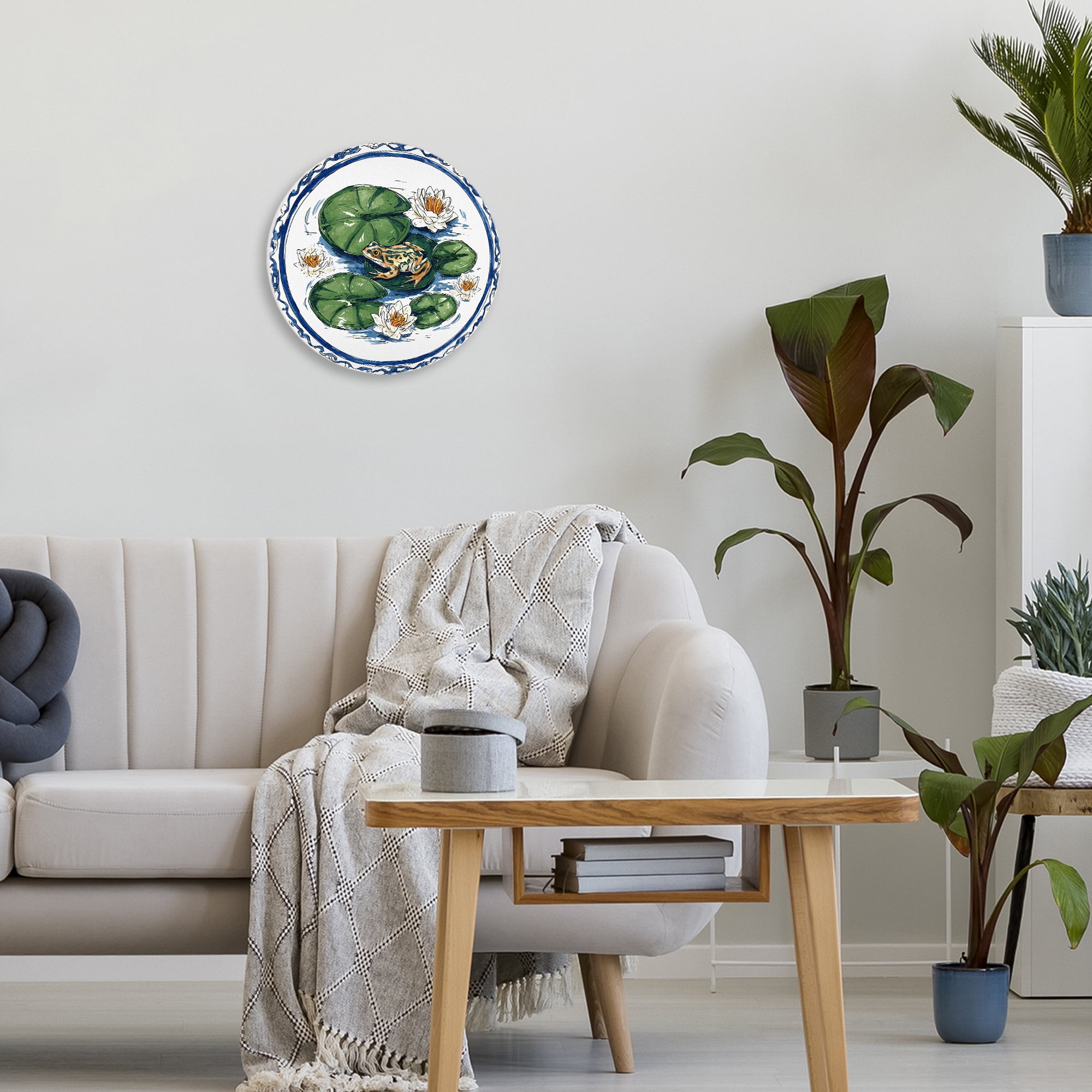 Stupell Industries Frog On Lily Pad Circular Wall Plaque, design by Yen
