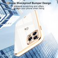 thumbnail image 3 of Case Compatible with iPhone 12 Pro Max Case Crystal Clear Transparent Design Back Bumper Shockproof Slim Fit Soft TPU Silicone Protective Phone Case Cover for iPhone 12 Pro Max, White, 3 of 7