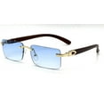 thumbnail image 3 of Men Sunglasses Blue Lens Dark Woody Tample Hip Hop Shades, 3 of 3