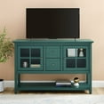 thumbnail image 4 of 52" Wood Console Table TV Stand - Antique Dark Teal, 4 of 7