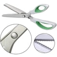 thumbnail image 3 of Cribun Professional Dressmaking Pinking Shears Crafts Zig Zag Cut Scissors(Green), 3 of 6