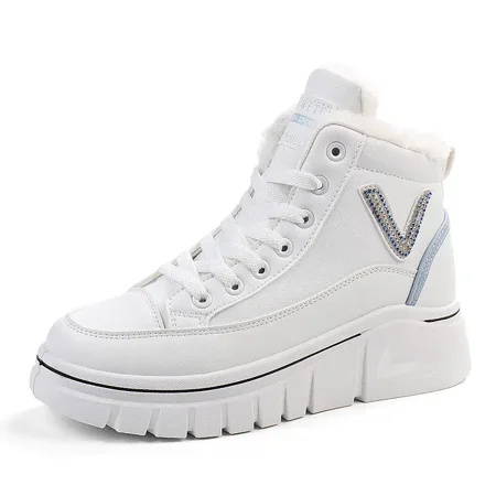 

Women‘s High Top Warm Plush Sneakers Lace Up Platform Shoes Women‘s Footwear