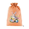 thumbnail image 2 of Easter Bunny Gift Bags (3-Pack) - 11.8x7.8in Linen Drawstring Pouches for Candy, Egg Hunts, Party Favors & Holiday Decor (Orange), 2 of 6