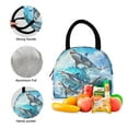 thumbnail image 3 of ALAZA Backpack Set Three Sharks with Waves Elementary School Bags Student BookBag with Lunch Bag, 3 of 6