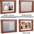 thumbnail image 5 of Medal Display Shadow Box Natural Wood Frame 6.9x7.2x9 Inch Brown Medal Display Case with Glass Window for Military Medals Beach Tags Jewelry Pins Pin Enthusiast Collectibles 1set, 5 of 9