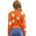 thumbnail image 2 of ZAXARRA Chandail en Tricot pour Femmes à Manches Longues Col Rond chandail à Fleurs Mode Urbaine Vêtements Automne Hiver, 2 of 7