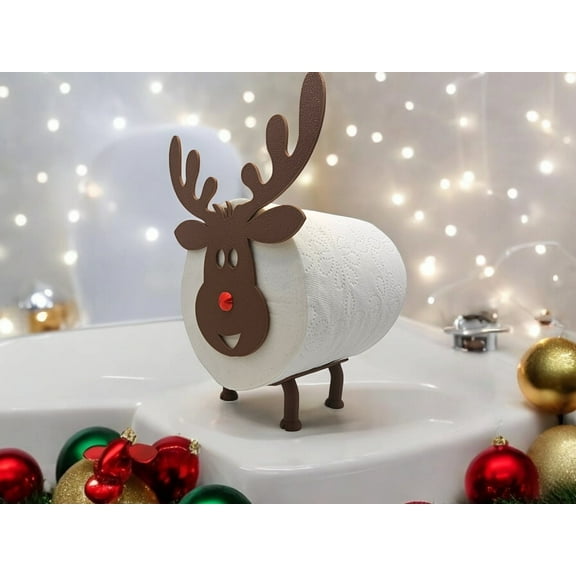 Reindeer Toilet Paper Roll Holder- Christmas Bathroom Decor, Toilet Roll Holder, Toilet Paper Holder, Holiday Decor, Bathroom Decor