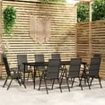 thumbnail image 1 of vidaXL 9 Piece Garden Dining Set Black, 1 of 4