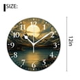 thumbnail image 2 of 12 Inch Wall Clock Battery Operated Silent Clock Decorative for Office, Kitchen, Outdoor, Living Room，Starry Night Moon Stars Cute Drawing, 2 of 4