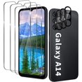 thumbnail image 1 of [3+3 Pack] Compatible With Samsung Galaxy A14 Screen Protector With Camera Lens Protector, Hd Tempered Glass Film, 9h Hardness, Scratch Resistant, Easy To Install, For Samsung Galaxy A14 5G, 1 of 7