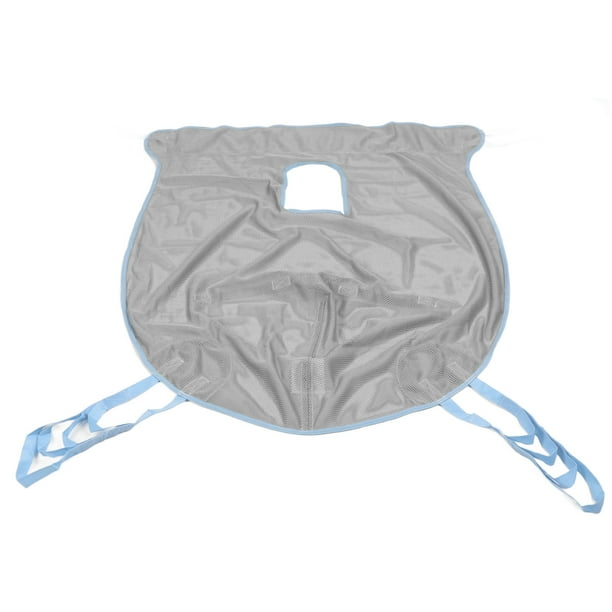 Arnés de elevación de pacientes, 4 posiciones, capacidad de 230 kg, diseño de orificios, arnés de transferencia de pacientes de malla transpirable con agarre direccional L