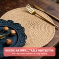 thumbnail image 6 of Garvee Set of 8 Round Jute Placemats 12 Inch Handwoven Natural Jute Table Mats, Rustic Farmhouse Table Decor for Dining Table, Kitchen, Wedding, Holiday Party, 6 of 7