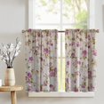 thumbnail image 2 of Cotton Vintage Floral Large Roses Print Light Filtering Café Tier Curtains Window Treatment Kitchen Home Décor, 2 of 6