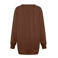 thumbnail image 5 of Workout Tops for Women Women's Fashion Square Neck Button Split T-Shirt Loose Solid Color Long Sleeve Top, 5 of 5