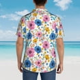 thumbnail image 6 of Balery Rose Flowers Print Men's Hawaiian Shirts Short Sleeve Beach Shirt Relaxed Fit Vacation Button Down Shirts-Small, 6 of 9