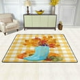 thumbnail image 2 of SKYSONIC Maple Leaf Boot Area Rug,72x48in Bright Yellow Grid Non-Slip Floor Carpet Comfort Floor Mats Decor for Indoor Living Dining Room and Bedroom Area, 2 of 7