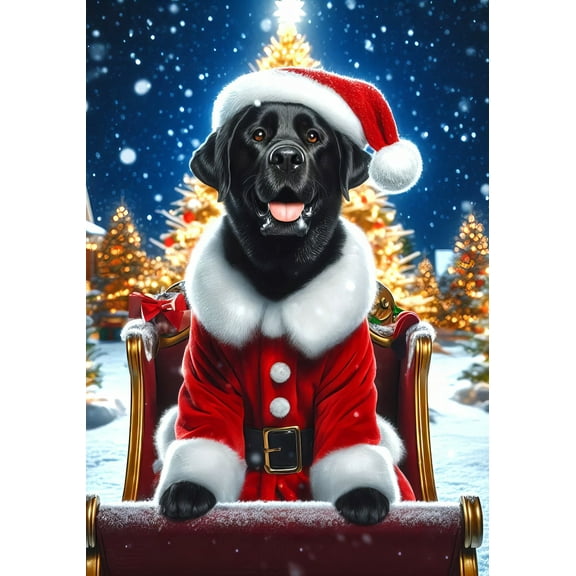 Black Labrador - Best of Breed DCR Christmas Garden Flag 12" x 17"