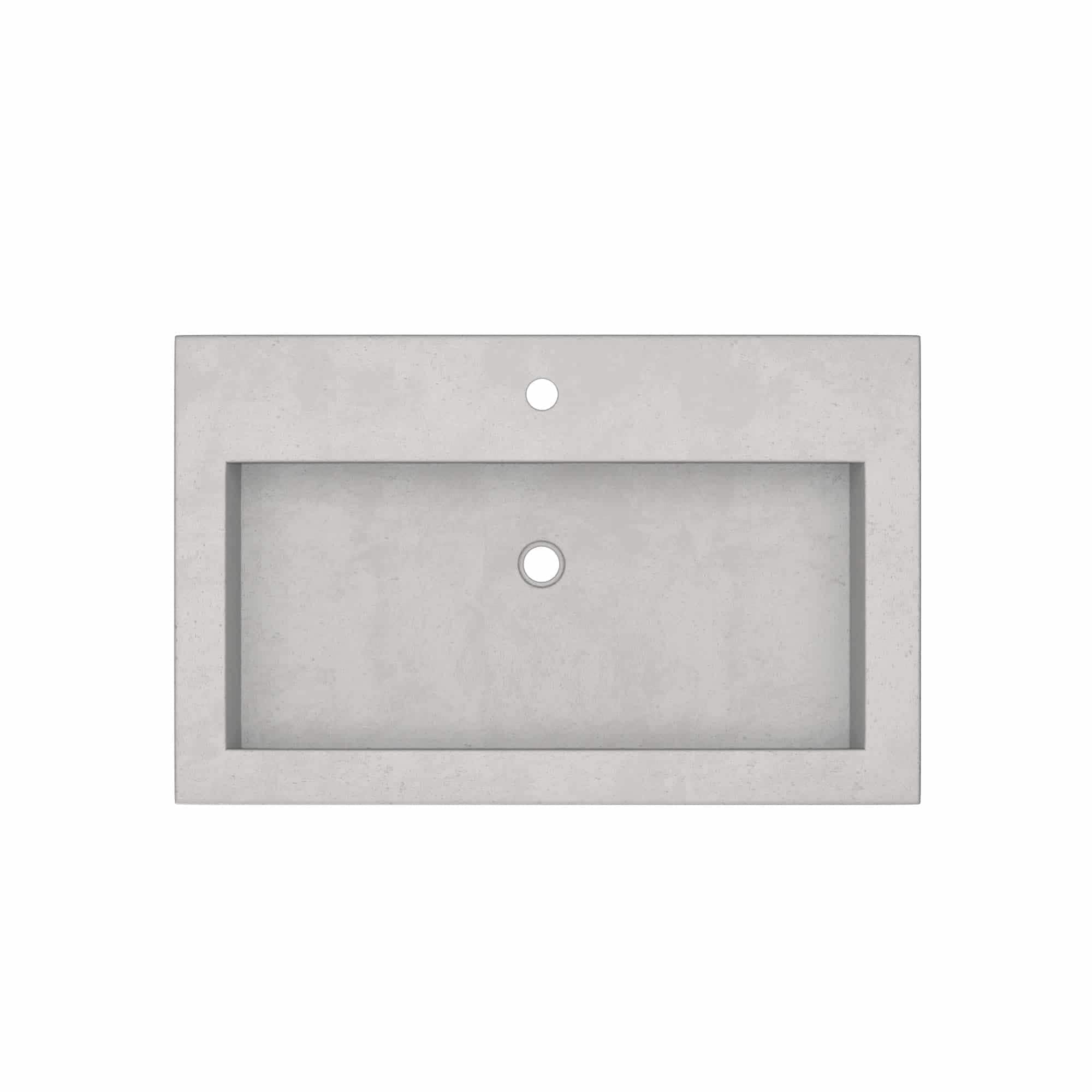 Native Trails NSL3019-A Nativestone 30" Rectangular Concrete Drop In Bathroom Sink - Wood