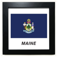 thumbnail image 1 of American State Flag Contour Maine Black Square Frame Picture Wall Tabletop, 1 of 3