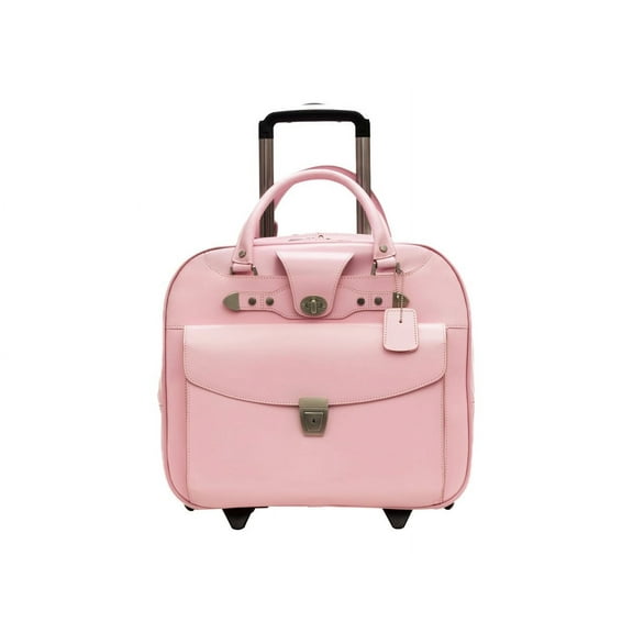 McKlein USA by McKlein Women's Wheeled Leather Briefcase, Red