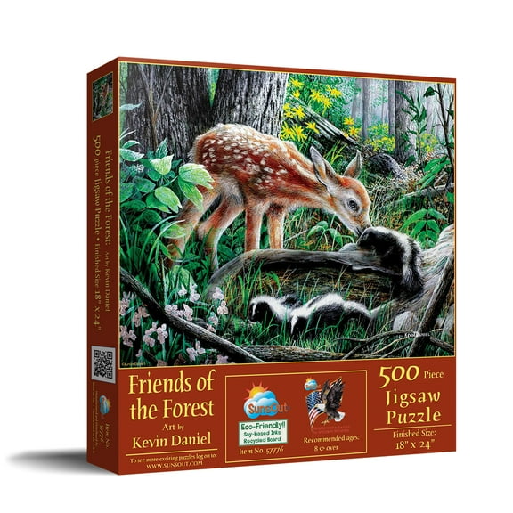 SUNSOUT INC - Friends of the Forest - 500 pc Jigsaw Puzzle by Artist: Kevin Daniel - Finished Size 18" x 24" - MPN# 57776