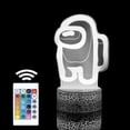 thumbnail image 2 of Among Us Night Light for Kids,3D Illusion Table Lamp 16 Colors Changed with Remote Control, Game USB Charge LED Light for Children Gift Bedroom Decor, 2 of 8