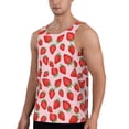 thumbnail image 2 of Easygdp Strawberries Men's Tank Top, Sleeveless Muscle T Shirts, Breathable, Quick-Dry, Loose for Gym, Running, Fitness - XX-Large, 2 of 9