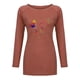 thumbnail image 4 of Camiseta de manga larga informal suelta con cuello redondo y estampado de color liso para mujer Fridja  hj1761, 4 of 4