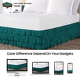 thumbnail image 4 of CCNY 12" Inch Drop Multi Ruffled Bed Skirt King Size 100% Microfiber Made Teal Color, 4 of 6