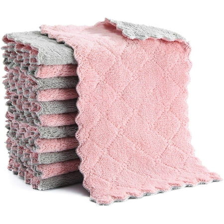 

Microfiber Cleaning Cloth Kitchen Towels Double-Sided Microfiber Towel Lint Free Highly Absorbent Multi-Purpose Dust and Dirty Cleaning Supplies for Kitchen Car Cleaning. Pack of 12