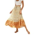 thumbnail image 3 of Michellecmm  Women Long Skirt Elegant Elastic Waist Floral Flowy Summer Swing Skirt, 3 of 7