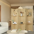 thumbnail image 4 of Fionafurn 6 Panel Room Divider,with Removable Storage Shelves,Bamboo Woven Screen,for Home Office,Natural, 4 of 9