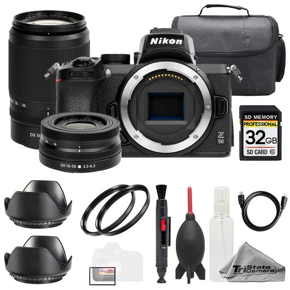 Nikon Z50 II   16-50mm & 50-250mm VR Lenses   32GB   Bag  UV Filter- Basic Kit