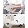 thumbnail image 5 of Happy Easter Kitchen Dish Towels for Drying Dishes Set of 3, Spring Easter Bunny Eggs Floral Colorful Plaid Waffle Weave Microfiber Hand Tea Bathroom Towels Quick Dry & Absorbent Towel 12x12, 5 of 7