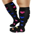 thumbnail image 2 of 3 Pairs Plus Size Compression Socks Wide Calf for Women and Men 15-25mmHg Knee High Support Socks for Circulation, 2 of 8