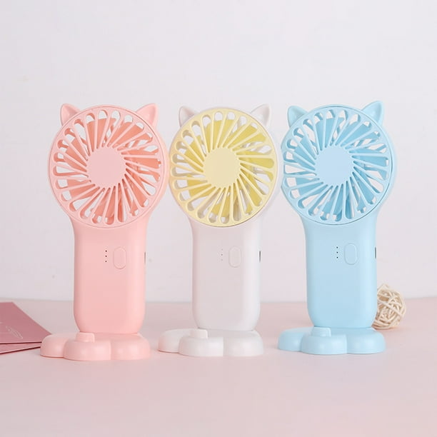 Ventilador de Mano, Pequeño y Portátil con 3 Velocidades, Recargable Por Usb, Funciona con Pilas, Ideal para Exteriores, Interiores, Oficina y Viajes.