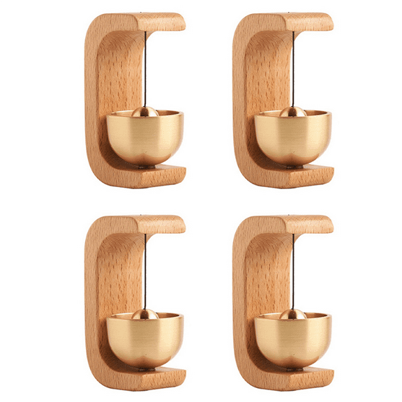 2024 Wooden Doorbell Bell Wind Chimes Wireless Doorbell for Home Entrance Door Bell Aesthetic Room Wall Decor-A, 4PCS,4 x Entry wind chime,Log Wood