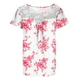 thumbnail image 5 of IROINNID Women's Loose Lace Fashion Printed T-shirt Short Sleeves Blouse Round-Neck Tops Spring, 5 of 7