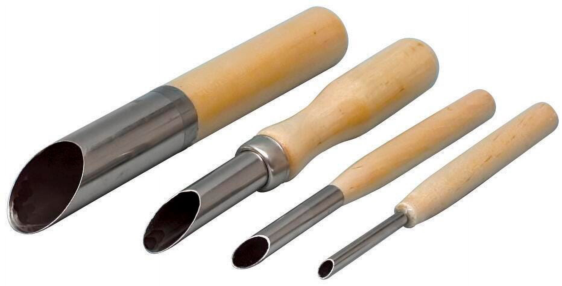 Jack Richeson Hole Cutting Hardwood Clay Tool Set, Assorted Size, Set of 4