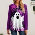 thumbnail image 5 of Godom Women's Halloween Pumpkin T-Shirt Funny Long Sleeve Pullover Tops for Ladies, 5 of 7