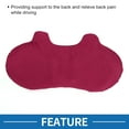 thumbnail image 3 of Almohada Lumbar de Masaje para Asiento de Automóvil Unique Bargains Soporte de Espuma Viscoelástica Diseño Ergonómico 29x50x10cm Ante Rojo Vino 1 Pc, 3 of 6