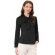 thumbnail image 1 of Blusa de satén Allegra K mujer camisa de oficina trabajo sólido cuello de pajarita Negro XS, 1 of 4
